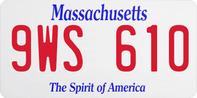MA license plate 9WS610