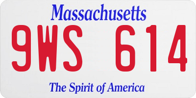 MA license plate 9WS614