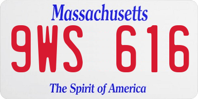 MA license plate 9WS616