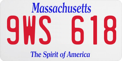 MA license plate 9WS618