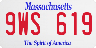 MA license plate 9WS619