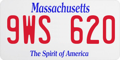 MA license plate 9WS620