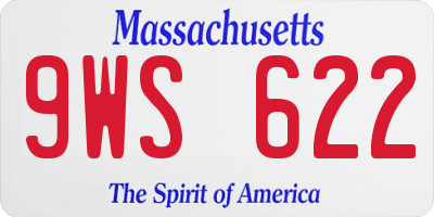 MA license plate 9WS622