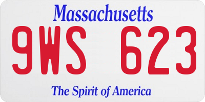 MA license plate 9WS623