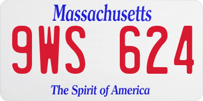 MA license plate 9WS624