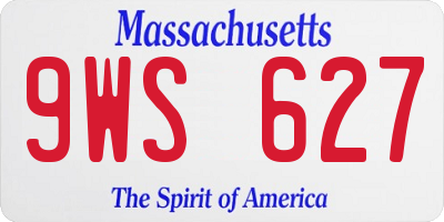 MA license plate 9WS627