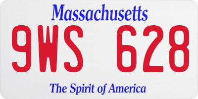 MA license plate 9WS628