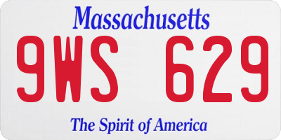 MA license plate 9WS629