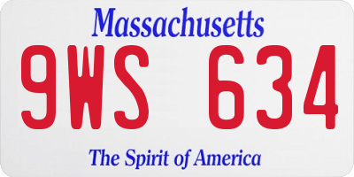MA license plate 9WS634