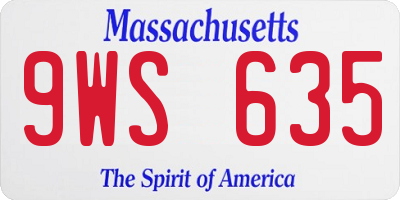 MA license plate 9WS635