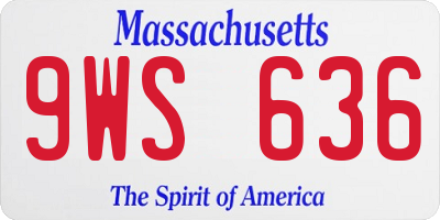 MA license plate 9WS636