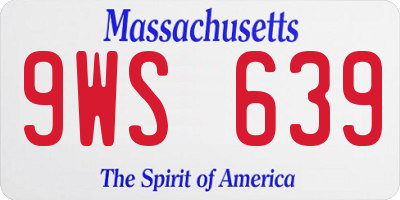 MA license plate 9WS639