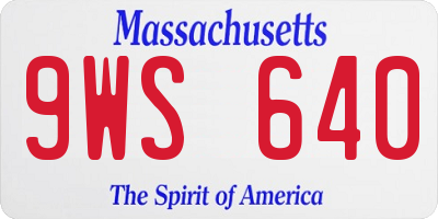 MA license plate 9WS640