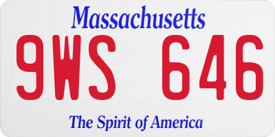MA license plate 9WS646
