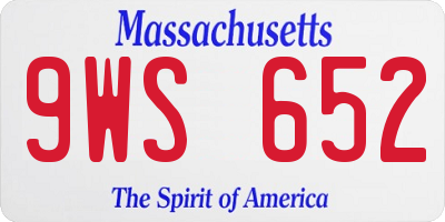 MA license plate 9WS652