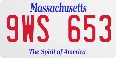 MA license plate 9WS653