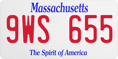 MA license plate 9WS655