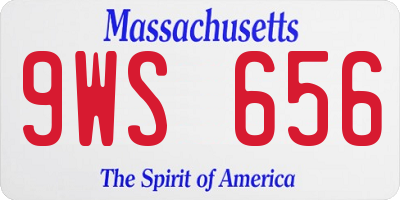 MA license plate 9WS656