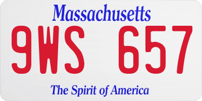 MA license plate 9WS657