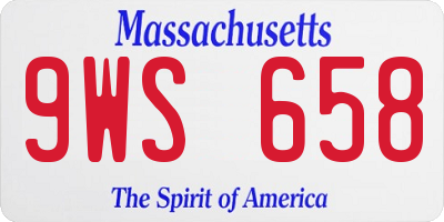 MA license plate 9WS658