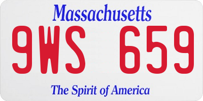 MA license plate 9WS659