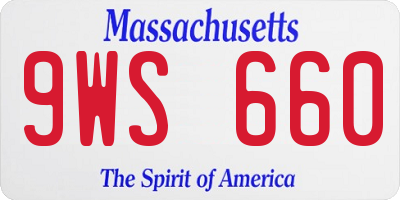 MA license plate 9WS660