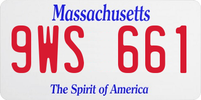 MA license plate 9WS661