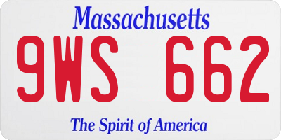 MA license plate 9WS662