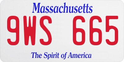 MA license plate 9WS665
