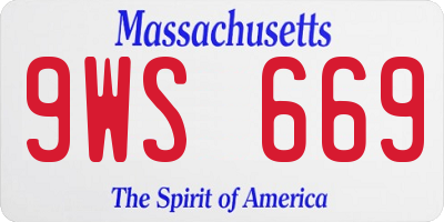 MA license plate 9WS669