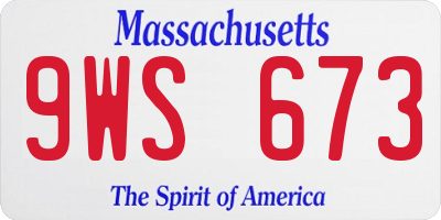 MA license plate 9WS673