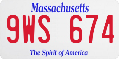 MA license plate 9WS674