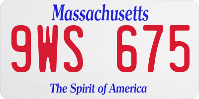 MA license plate 9WS675