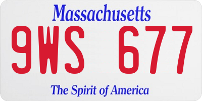 MA license plate 9WS677