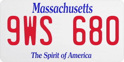 MA license plate 9WS680