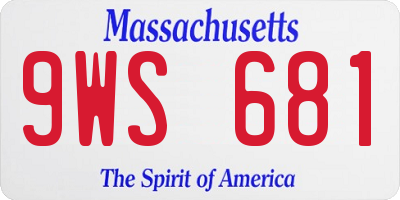 MA license plate 9WS681