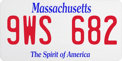 MA license plate 9WS682