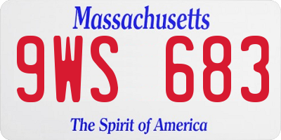MA license plate 9WS683