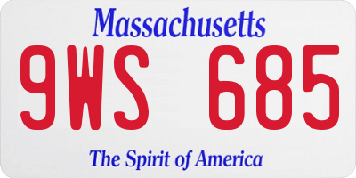 MA license plate 9WS685