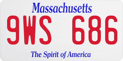 MA license plate 9WS686