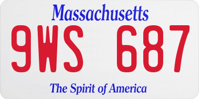 MA license plate 9WS687