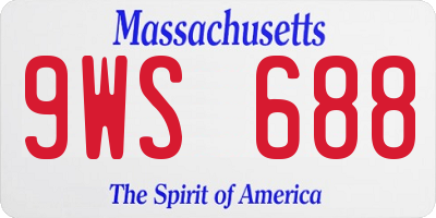 MA license plate 9WS688