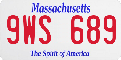 MA license plate 9WS689