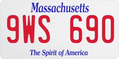 MA license plate 9WS690