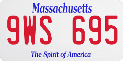 MA license plate 9WS695