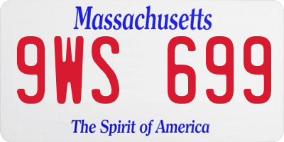 MA license plate 9WS699