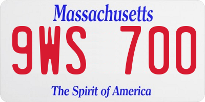 MA license plate 9WS700