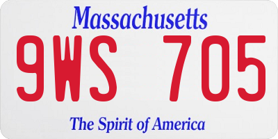 MA license plate 9WS705