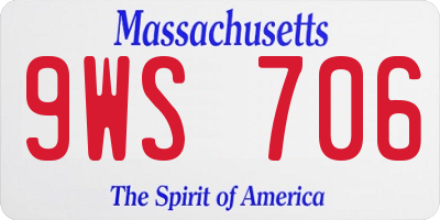 MA license plate 9WS706