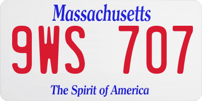 MA license plate 9WS707